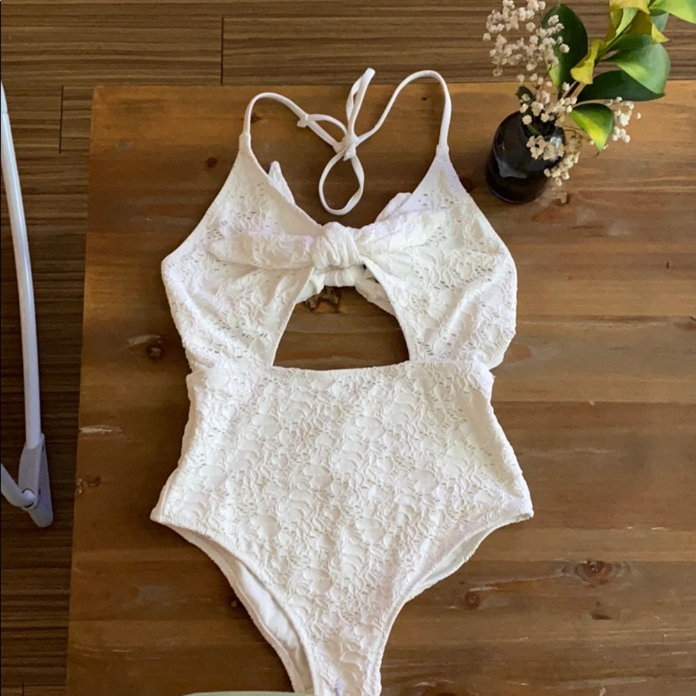 One piece halter bathing suit!